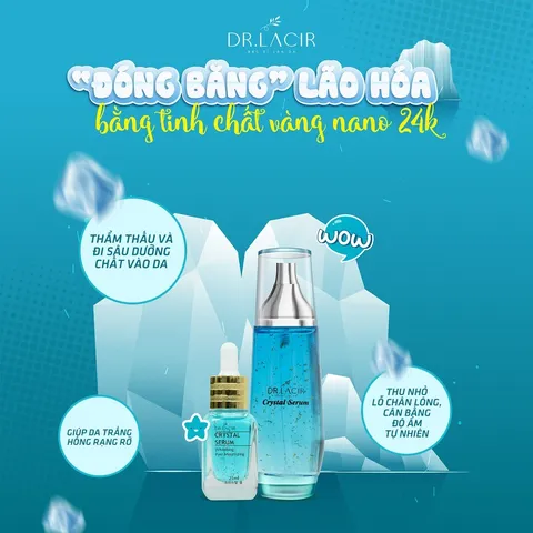 Serum Tinh Thể Vàng Dr. Lacir - Dưỡng ẩm, làm sáng da, kích thích phục hồi - Crystal Serum Chăm sóc sắc đẹp cao cấp