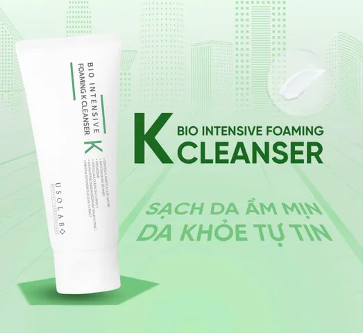 Sữa Rửa Mặt Usolab Bio Intensive Foaming K Cleanser 120ml - Gel Rửa Mặt Làm Sạch Dịu Nhẹ Cho Da Nhạy Cảm, Phục Hồi Da Tốt Nhất