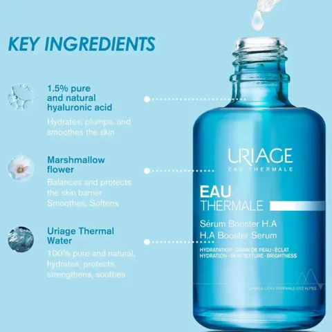 Tinh Chất Uriage Eau Thermale Serum Booster HA 30mL - Cung Cấp Độ Ẩm, Giảm Nếp Nhăn, Dưỡng Da Căng Mịn, Ngậm Nước 1.5% Hyaluronic Acid