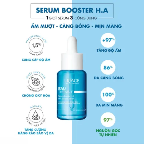 Tinh Chất Uriage Eau Thermale Serum Booster HA 30mL - Cung Cấp Độ Ẩm, Giảm Nếp Nhăn, Dưỡng Da Căng Mịn, Ngậm Nước 1.5% Hyaluronic Acid