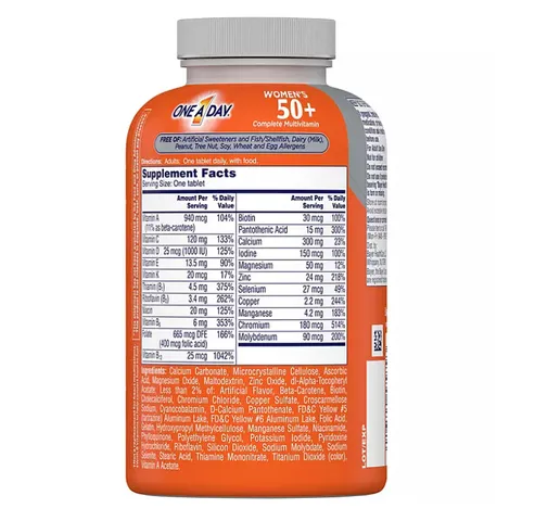 Vitamin Tổng Hợp One A Day Cho Nữ Trên 50 Tuổi - Hỗ Trợ Sức Khỏe Và Tăng Cường Miễn Dịch - 300 Viên