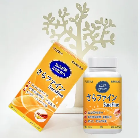 Viên Uống Hỗ Trợ Ổn Định Mỡ Máu Fujina Sarafine 80 Viên - Thực Phẩm Chức Năng Bảo Vệ Tim Mạch, Giảm Cholesterol Xấu