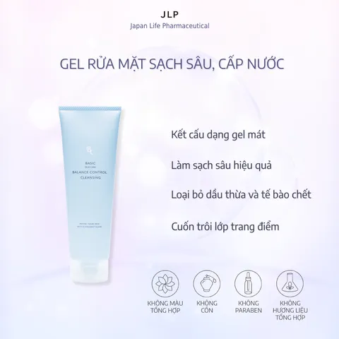 Gel Rửa Mặt JLP Cân Bằng Ẩm 2 Trong 1 - Sữa Rửa Mặt Tẩy Tế Bào Chết, Làm Sáng Da, Duy Trì Độ Ẩm, Phù Hợp Cho Mọi Làn Da