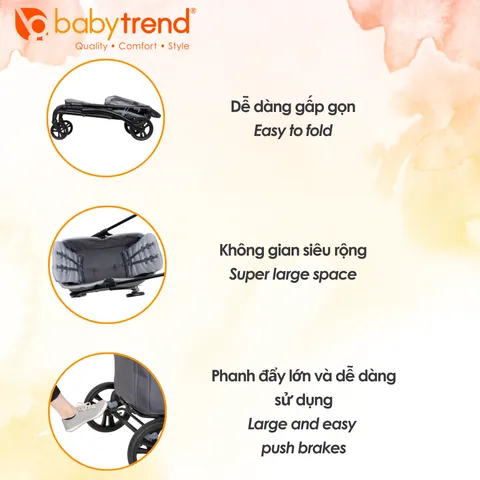 Xe đẩy đôi Baby Trend Expedition LTE 2 trong 1 - Xe đẩy cho bé tiện ích cho gia đình thích khám phá ngoài trời