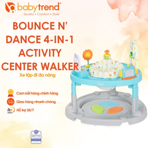 Xe tập đi đa năng Baby Trend Bounce n' Dance 4 trong 1 - Xe học đi với đồ chơi âm thanh cho trẻ, phát triển vận động và tư duy