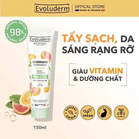 Tẩy Tế Bào Chết Da Mặt Evoluderm 150ml - Chiết Xuất Đào Nhung, Giúp Làm Mịn Da và Thông Thoáng Lỗ Chân Lông, Dưỡng Ẩm Tự Nhiên