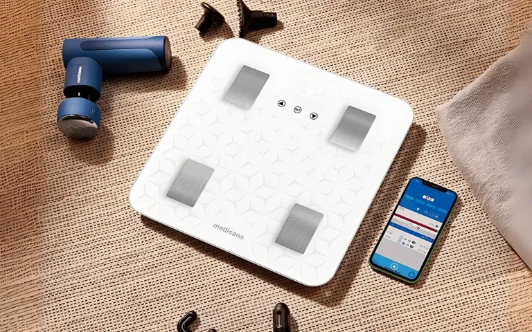 Cân Điện Tử 7 trong 1 Medisana BS 310 Connect - Cân Phân Tích Cơ Thể Bluetooth, Đo Trọng Lượng và Chỉ Số Sức Khỏe Tích Hợp