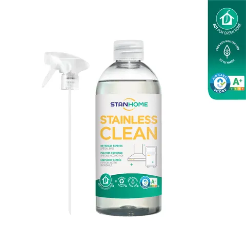 Xịt làm sạch bề mặt inox, thép không gỉ Stanhome Stainless Clean 500ml - Sạch bóng, loại bỏ dầu mỡ và vết bẩn hiệu quả