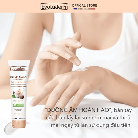 Kem Dưỡng Ẩm Da Tay Evoluderm Chiết Xuất Bơ Hạt Mỡ - Làm Mềm, Bảo Vệ Da, Dưỡng Ẩm Thiên Nhiên, Mỹ Phẩm Thuần Chay