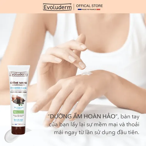 Kem dưỡng ẩm làm mềm bảo vệ da tay chiết xuất Bơ Cacao Evoluderm