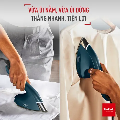 Bàn ủi hơi nước Tefal Duo Power JF4032E0 2 trong 1, 1850W - Ủi đứng và nằm, mặt đế Ceramic chống dính, tự động ngắt điện an toàn.