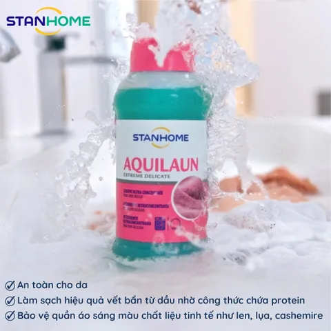 Nước Giặt Đậm Đặc AQUILAUN 1000ml cho Len và Lụa Trắng Sáng, Hương Gỗ Tươi Mát - Sạch Bẩn Hiệu Quả, Bảo Vệ Vải Tối Ưu
