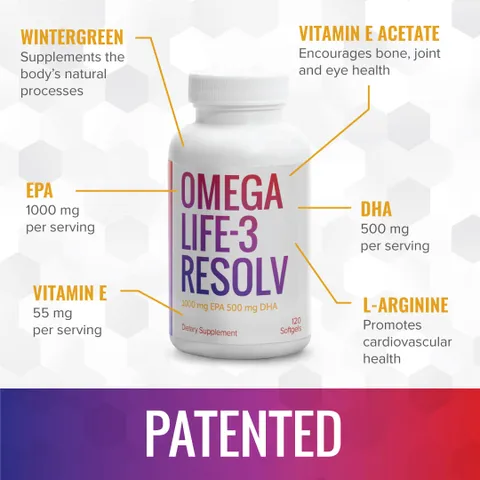 Dầu Cá Omega Life 3 Resolv Unicity 120 Viên - Hỗ Trợ Tim Mạch, Sáng Mắt, Cải Thiện Da, Bổ Sung Omega-3 Dinh Dưỡng