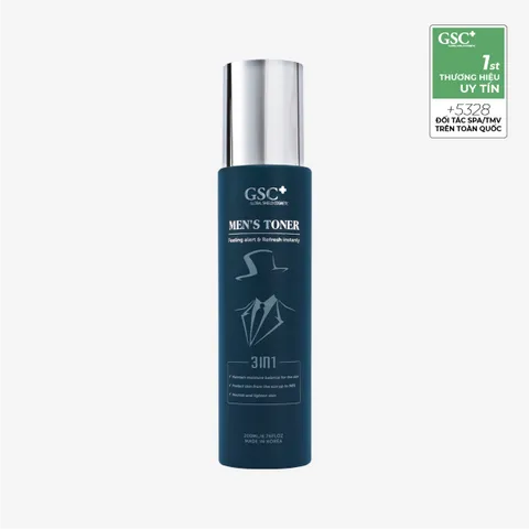 GSC Men's Toner Xịt Khoáng 200ml - Dưỡng Ẩm, Chống Nắng, Cân Bằng pH Da, Bảo Vệ Da Trước Ô Nhiễm