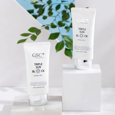 Kem Chống Nắng Vật Lý GSC+ Triple Sun Block SPF 50+/PA+++ - Bảo Vệ Da Toàn Diện, Chống Tia UV, Chống Lão Hóa, Dưỡng Da Tự Nhiên