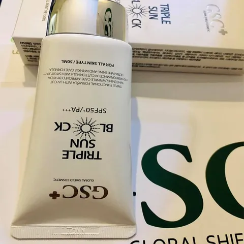 Kem Chống Nắng Vật Lý GSC+ Triple Sun Block SPF 50+/PA+++ - Bảo Vệ Da Toàn Diện, Chống Tia UV, Chống Lão Hóa, Dưỡng Da Tự Nhiên
