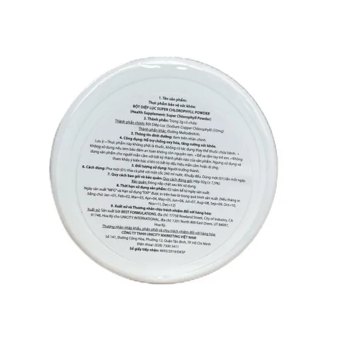 Bột Diệp Lục Unicity Super Chlorophyll Powder (92g) - Thanh Lọc Cơ Thể, Tăng Cường Miễn Dịch, Chiết Xuất Từ Cỏ Linh Lăng