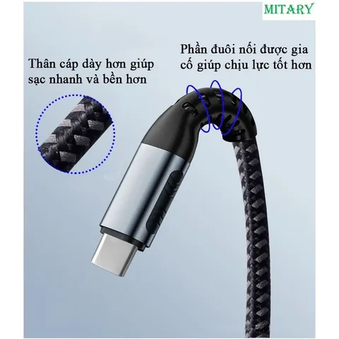 Cáp Sạc Nhanh Type C 100W - Chip E-Marker, Truyền Dữ Liệu Tốc Độ Cao, Phù Hợp Điện Thoại, Laptop, Bảo Hành 1 Đổi 1, Đổi Trả 30 Ngày