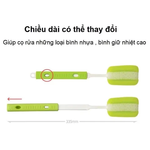 Dụng Cụ Cọ Rửa Bình Kéo Dài LocknLock ETM113 - Cọ Rửa Đầu Bọt Biển Dễ Dàng Vệ Sinh Chai Thủy Tinh và Nhựa