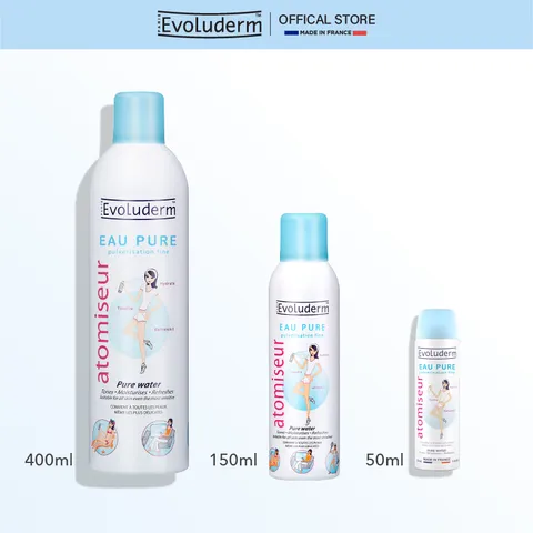 Xịt Khoáng Evoluderm 400ml - Dưỡng Ẩm Làm Dịu Da, Phục Hồi Da Nhạy Cảm, Nguồn Nước Khoáng Từ Núi Vosges Pháp