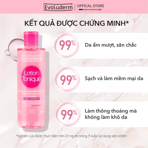 Nước Hoa Hồng Evoluderm 250ml/500ml - Dưỡng ẩm, Phục hồi da khô nhạy cảm với Tinh chất Nho và Cam thảo, Giúp da mềm mại, không chứa cồn