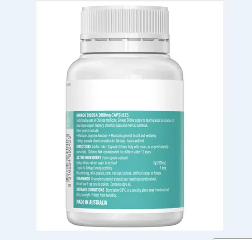 Viên uống bổ não Healthy Care Ginkgo Biloba 2000mg, 100 viên - Tăng cường trí nhớ, hỗ trợ tinh thần, nhập khẩu Úc