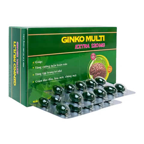 Viên Uống Ginko Multi Extra Cải Thiện Tuần Hoàn Não, Tăng Khả Năng Chú Ý Tập Trung (Hộp/ 30-100 viên)