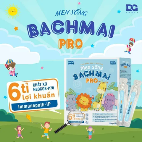 Men Sống Bạch Mai Pro - 6 Tỷ Lợi Khuẩn, Hỗ Trợ Tiêu Hóa & Kích Thích Ăn Ngon, Dành Cho Trẻ Từ 6 Tháng Tuổi, Hộp 15 Ống 10ml