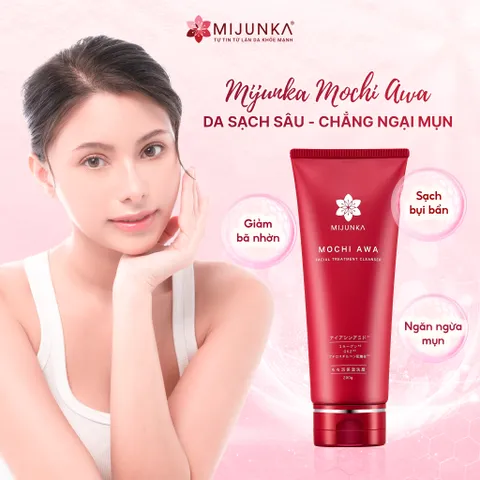Sữa Rửa Mặt Mijunka Mochi Awa 200g - Sạch Sâu, Dưỡng Ẩm Mịn Màng, Phù Hợp Mọi Loại Da, Không Chất Độc Hại