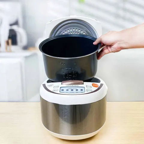Nồi Cơm Điện Tử LocknLock EJR351BRW 1.8L - Nấu Cơm Thông Minh, Chống Dính, Thiết Kế Tiện Lợi cho Gia Đình 4-6 Người