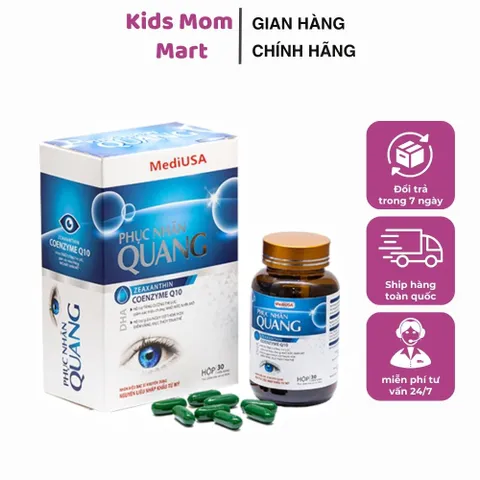 Viên Uống Bổ Mắt Phục Nhãn Quang - Hỗ Trợ Tăng Cường Thị Lực, Giảm Mỏi Mắt, Vitamin A, C, E, Dành Cho Người Sử Dụng Máy Tính 30 Viên