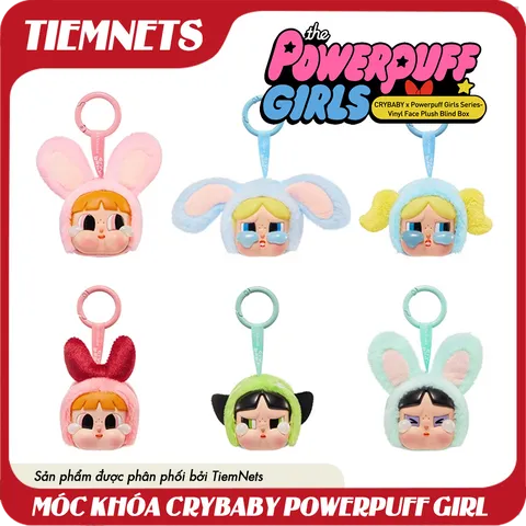 Móc Khóa Crybaby Powerpuff Girls - Bộ Mô Hình Vinyl Plush Blind Box POPMART, Quà Tặng Tưởng Nhớ Phim Hoạt Hình