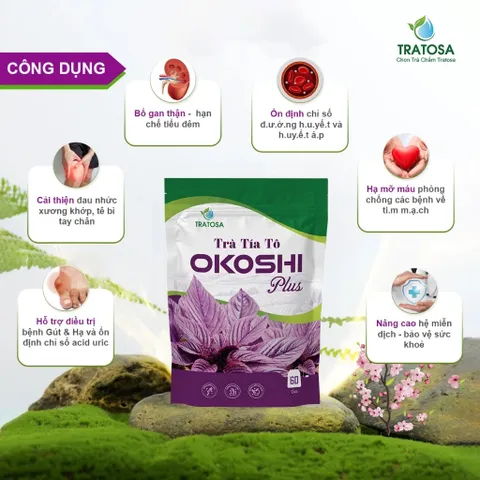 Trà Tía Tô Okoshi Hỗ Trợ Giảm Tê Bì Tay Chân, Đau Nhức Xương Khớp
