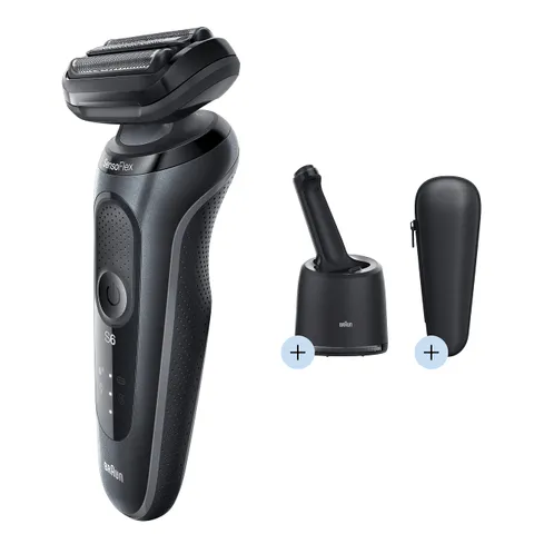 Máy cạo râu Braun Series 6 60-N7000cc - Cạo ướt & Khô, Pin Lithium-ion, Đầu cạo SensoFlex, Chống nước, Made in Germany