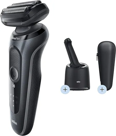 Máy cạo râu Braun Series 6 60-N7000cc - Cạo ướt & Khô, Pin Lithium-ion, Đầu cạo SensoFlex, Chống nước, Made in Germany