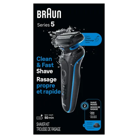 Máy Cạo Râu Braun Series 5 5118s Chính Hãng Đức - Cạo Sạch Nhanh Chóng Với 3 Lưỡi Linh Hoạt và Chế Độ Tiêu Chuẩn, Turbo