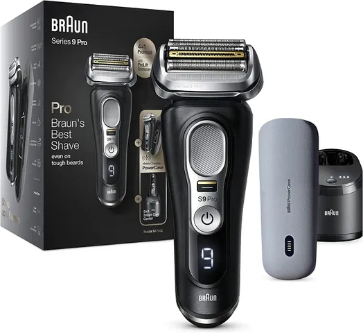 Máy Cạo Râu Điện Braun Series 9 Pro 9470CC Noir - Công Nghệ Cạo Râu Tiên Tiến, Sạc Pin Nhanh và Tính Năng Làm Sạch Thông Minh