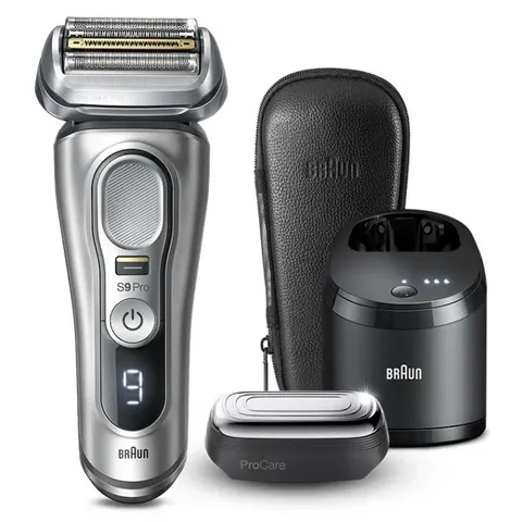 Máy Cạo Râu Điện Braun Series 9 Pro 9487cc - Cạo Râu Sát, Nhẹ Nhàng, Công Nghệ Sonic - Trạm Clean & Charge 5 trong 1, Phù Hợp Cho Mọi Loại Râu