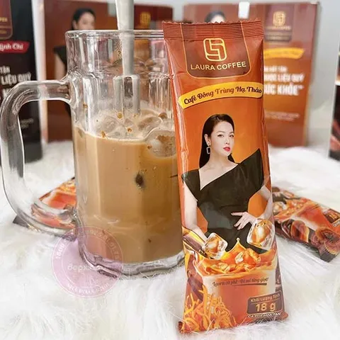 Cà phê Đông trùng Hạ thảo Laura Coffee hộp 10 gói