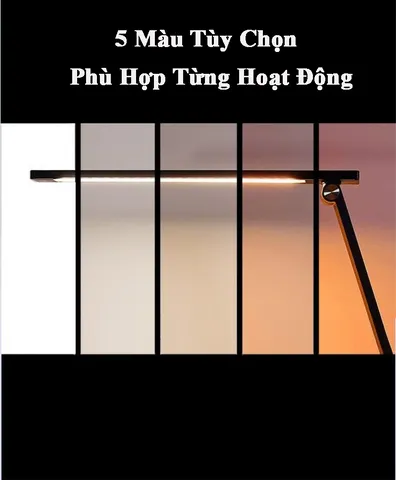 Đèn Học Chống Cận Tuyệt Đẹp 7W Điều Chỉnh Ánh Sáng 5 Màu Tích Điện 10.000mAh Gấp Gọn Mang Đi - Đèn Bàn Học Chất Lượng MITARY