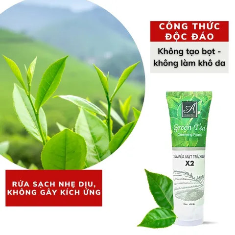 Sữa Rửa Mặt Trà Xanh X2 Acosmetics 120g - Kiềm Dầu, Sạch Bã Nhờn, Giảm Mụn, Tăng Cường Độ Ẩm Cho Da Khỏe Đẹp Rạng Ngời