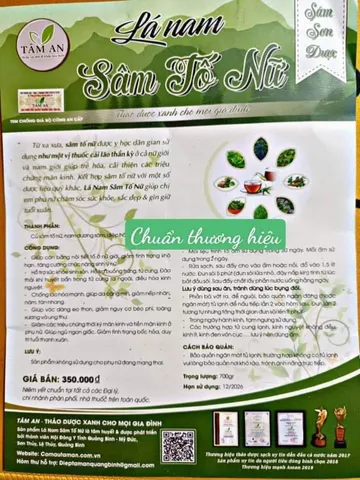 Trà Lá Nam Sâm Tố Nữ 4 Vị Tâm An - Hỗ Trợ Cân Bằng Nội Tiết Tố Và Chống Lão Hóa Da, Giảm Cảm Giác Khô Hạn - 15 Gói