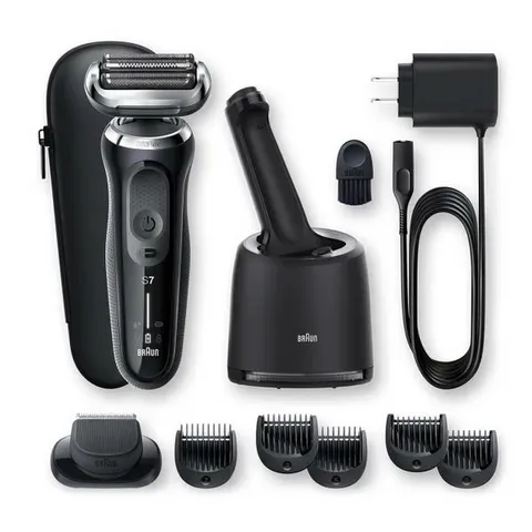 Máy Cạo Râu Braun Series 7 7075CC - Điện, Chống Thấm, Thích Ứng 360 Độ, Thời Gian Sạc 5 Phút, Trung Tâm SmartCare 4in1, Xuất Xứ Đức