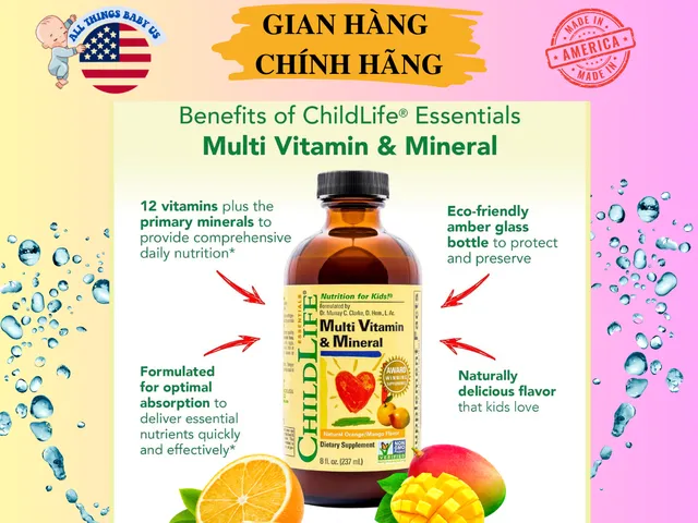 Vitamin Tổng Hợp Childlife 237Ml - Multi Vitamin & Mineral Tăng Cường Đề Kháng, Phát Triển Trí Não Cho Trẻ Em 6 Tháng Đến 12 Tuổi