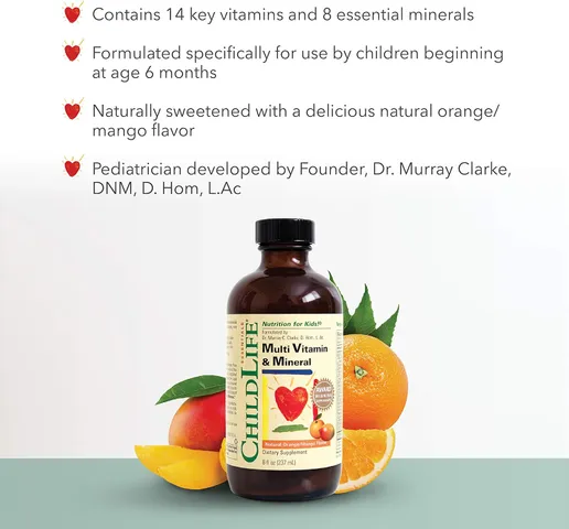 Vitamin Tổng Hợp Childlife 237Ml - Multi Vitamin & Mineral Tăng Cường Đề Kháng, Phát Triển Trí Não Cho Trẻ Em 6 Tháng Đến 12 Tuổi