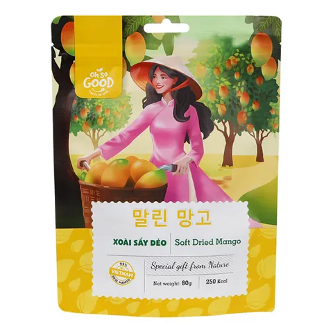 Xoài Sấy Dẻo Oh So Good 80g - Trái Cây Khô Ngọt Tự Nhiên, Thơm Ngon, Hàng Xuất Khẩu, Quà Tặng Ý Nghĩa