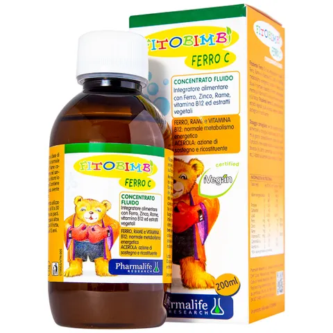 Siro Fitobimbi Ferro C bổ sung sắt, kẽm, vitamin C cho cơ thể (200ml)