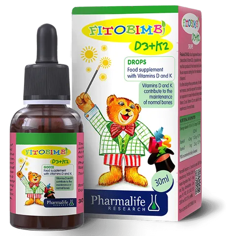 Siro Fitobimbi D3K2 cho Bé - Chai 30ml Hỗ Trợ Hấp Thu Canxi, Giúp Xương Răng Chắc Khỏe, Vitamin D3 và K2 Bổ Sung