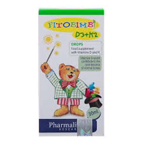 Siro Fitobimbi D3K2 cho Bé - Chai 30ml Hỗ Trợ Hấp Thu Canxi, Giúp Xương Răng Chắc Khỏe, Vitamin D3 và K2 Bổ Sung
