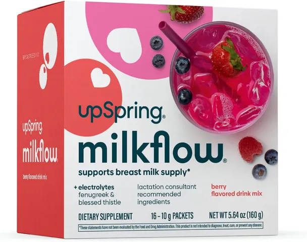 Ngũ Cốc Lợi Sữa Upspring Milkflow Fenugreek - Kích Thích Tiết Sữa Mẹ, Hỗ Trợ Năng Lượng Với Electrolytes - Hàng Mỹ 16 Gói